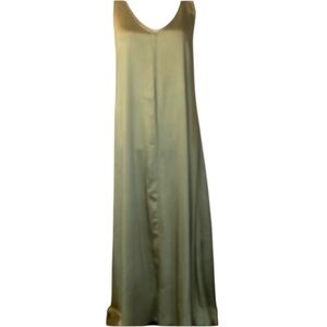 Anthropologie If By Sea Green Sleeveless Maxi Satin Slip Dress Oversized NEW S